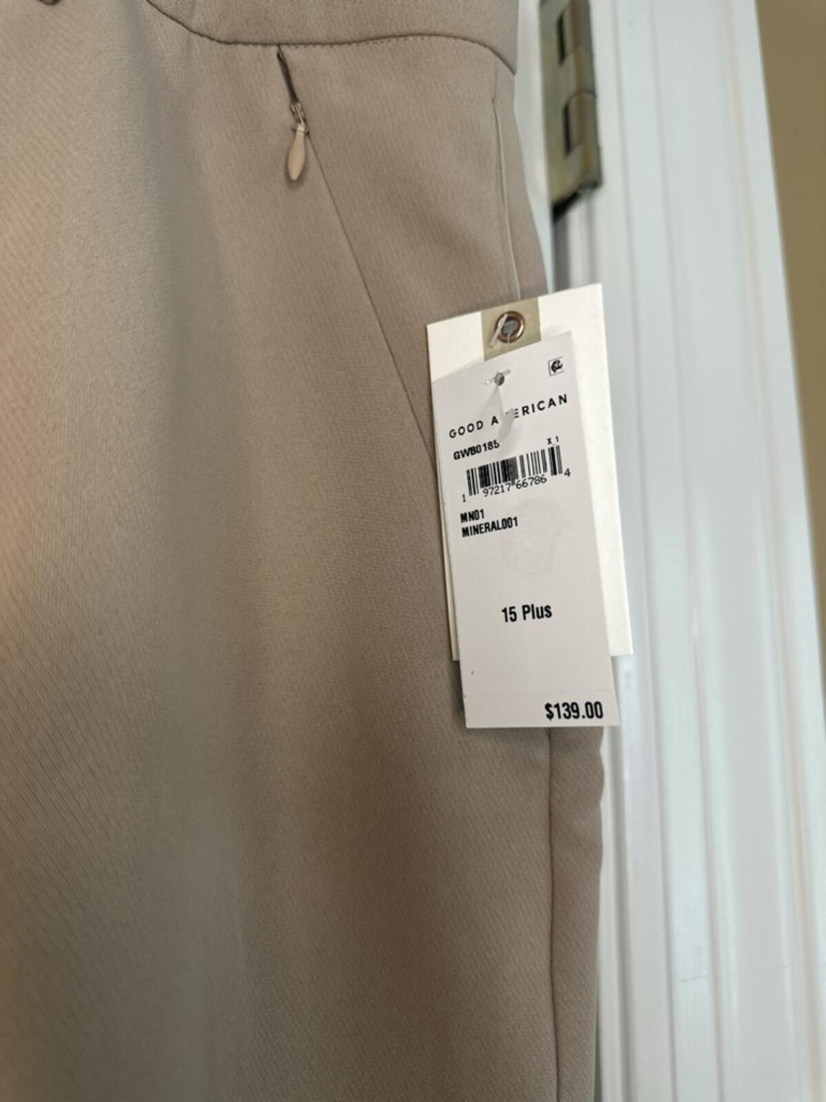 Good American Beige Mini Skirt