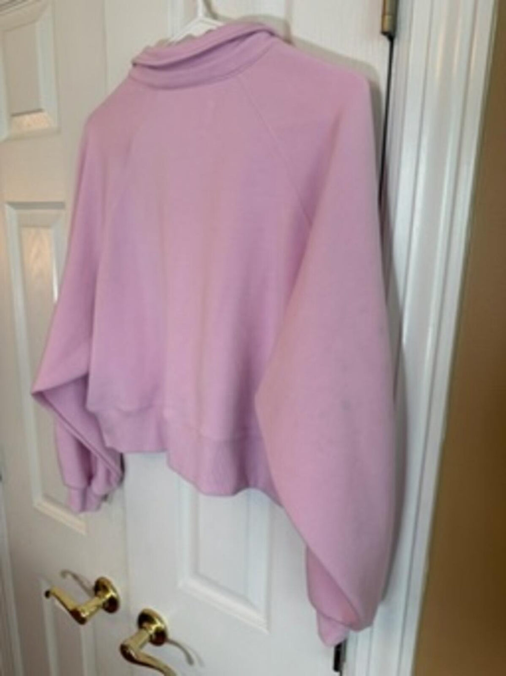 Simply Southern Pink Snap Collar Cropped Pullover Sweatshirt Women’s Soft Casual