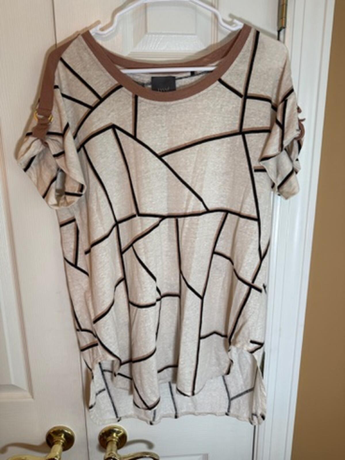 Lysse New York Women’s Medium Linen Blend Geometric Print M