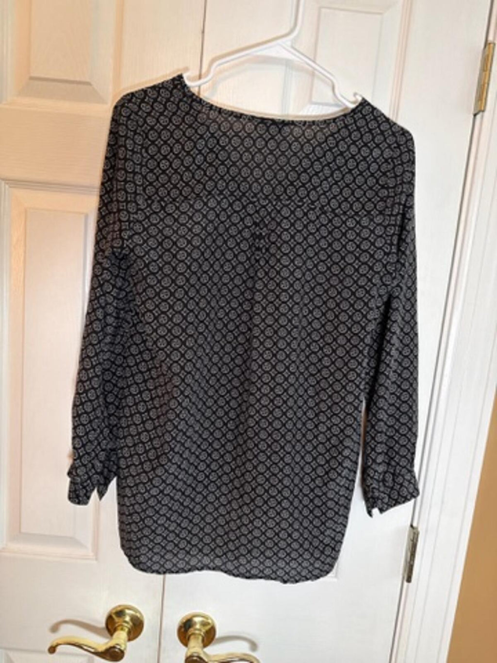 Joie Black Lightweight and White Patterned Blouse XS