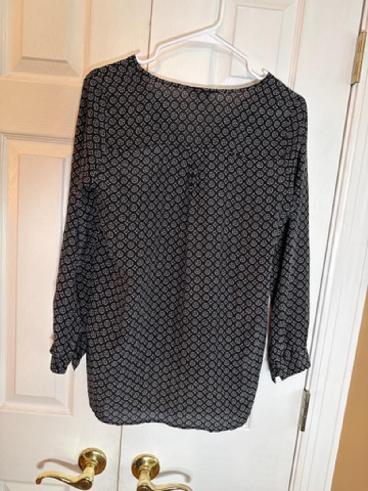 Joie Black Lightweight and White Patterned Blouse XS