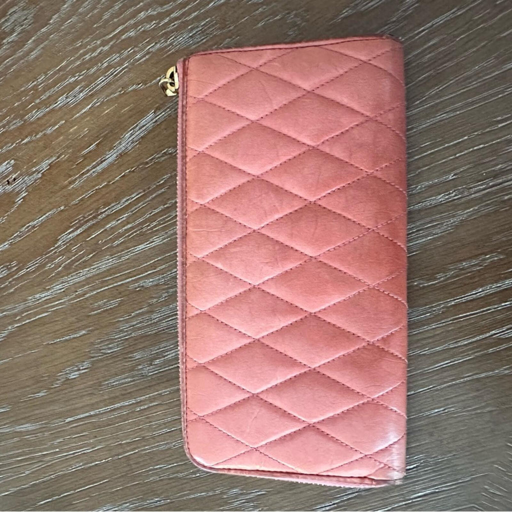 Miu Miu Quilted Bow Zip Wallet