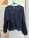 Aerie Peasant Blouse with Smocked Sleeves