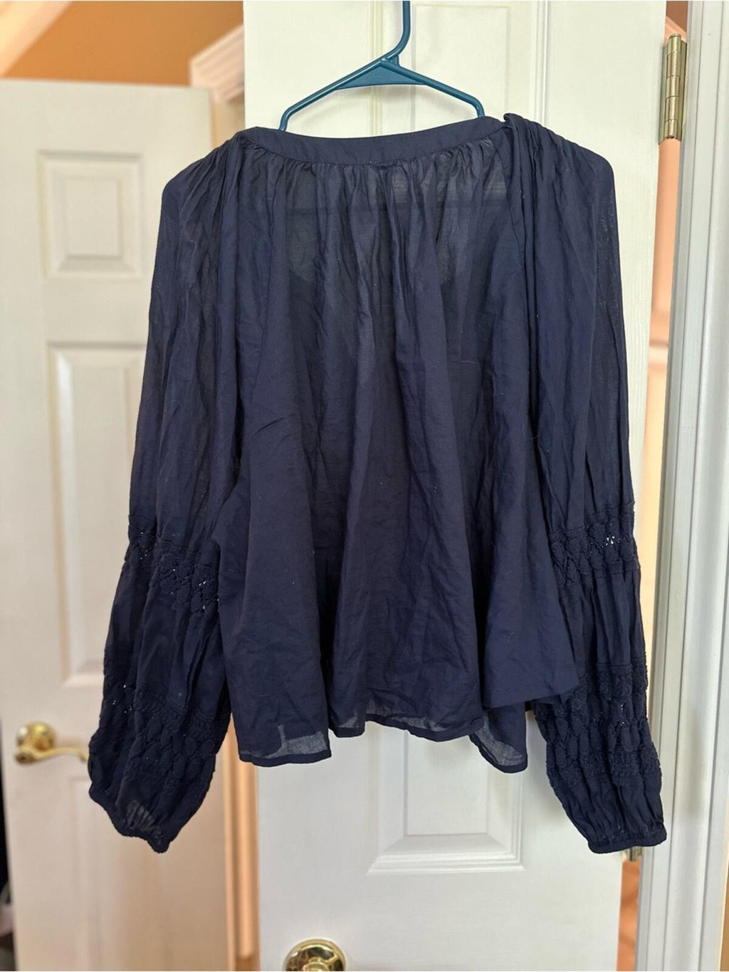 Aerie Peasant Blouse with Smocked Sleeves