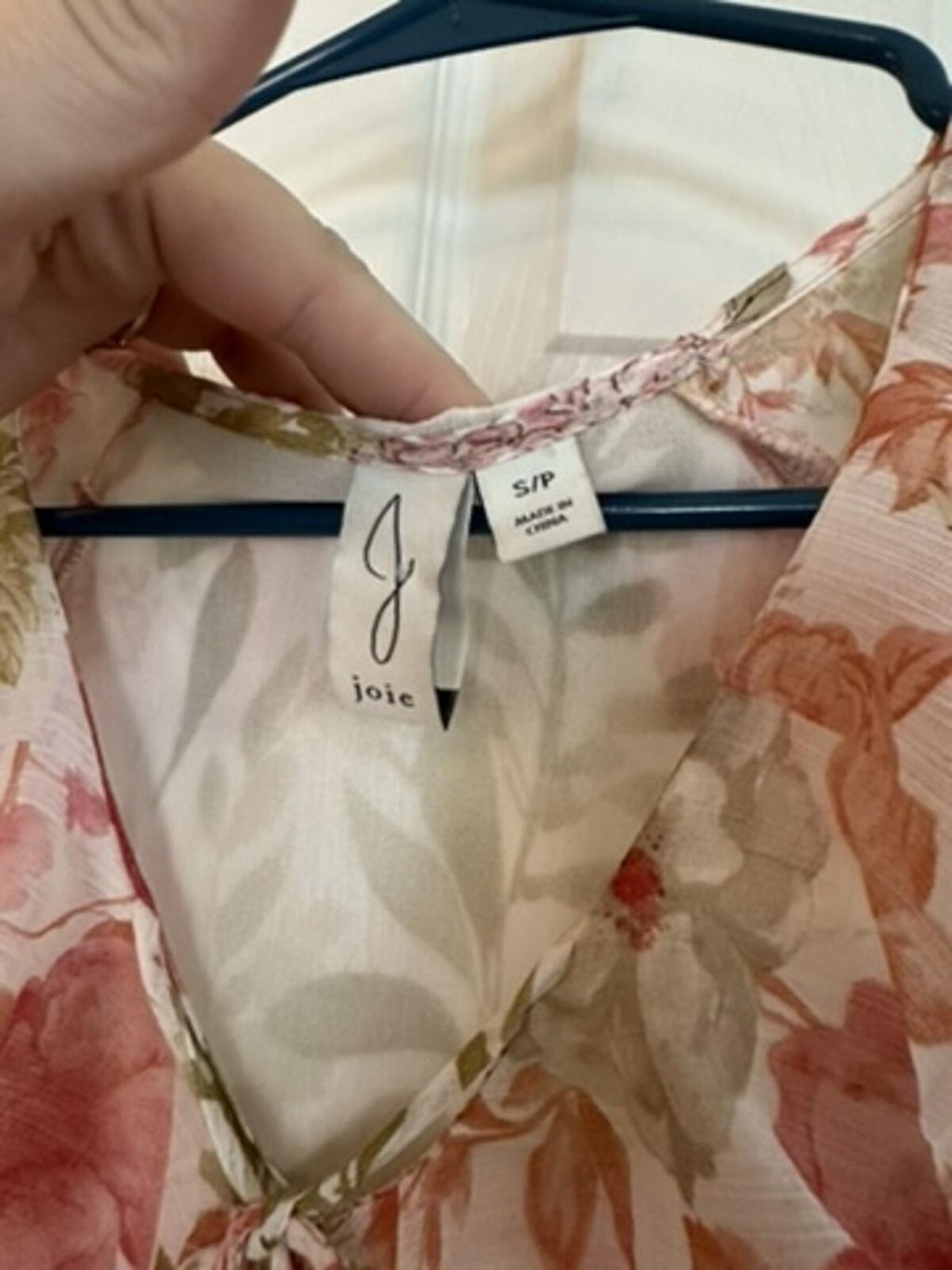 Joie Floral Print Sheer Polyester Blouse Size S/P