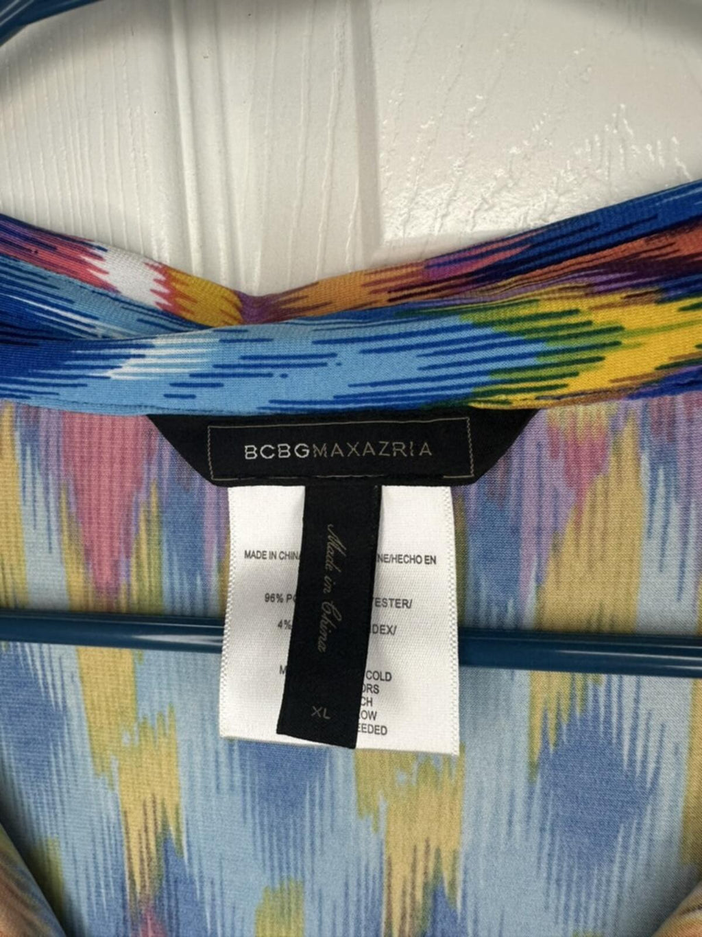 BCBGMAXAZRIA Women's XL Multicolor Button-Up Blouse