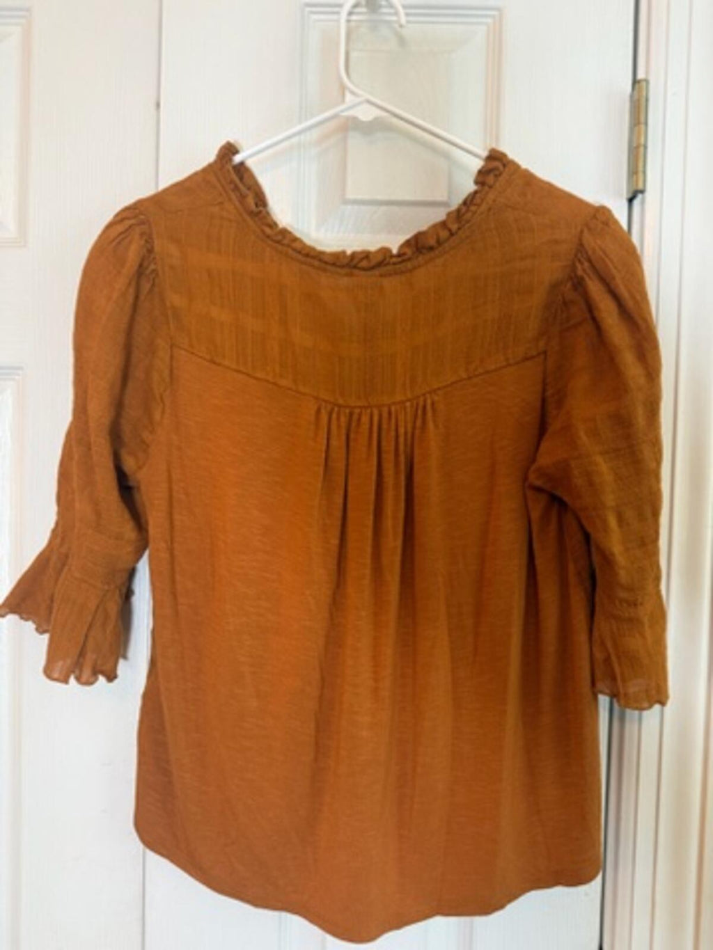 Dolan Rust Brown Textured Blouse XS