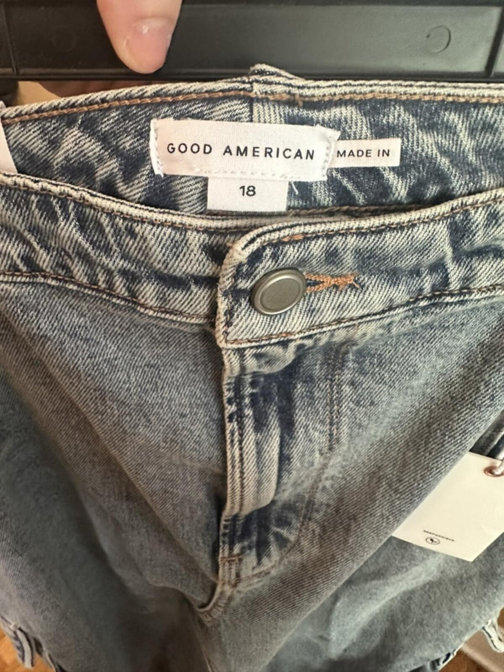 Good American Denim Cargo Midi Skirt with Pockets