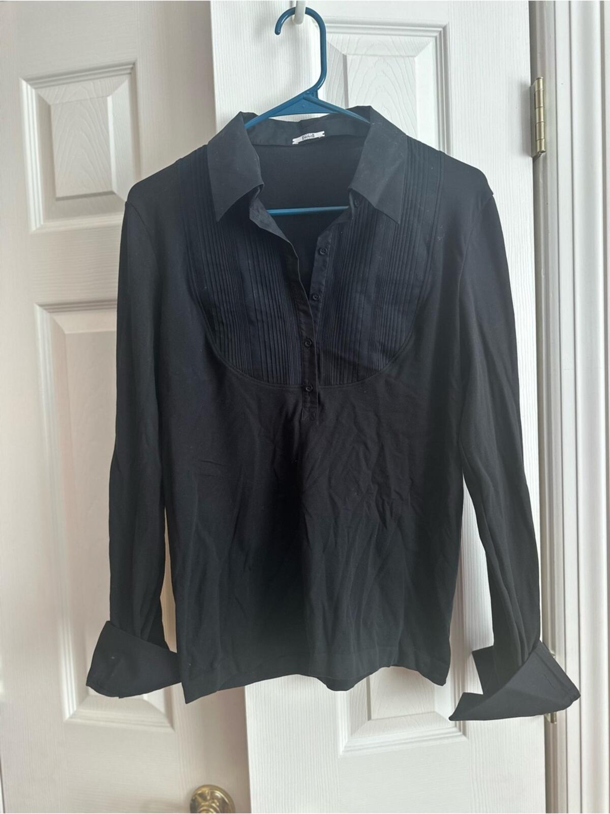 Wolford Pintuck Front Tuxedo Blouse
