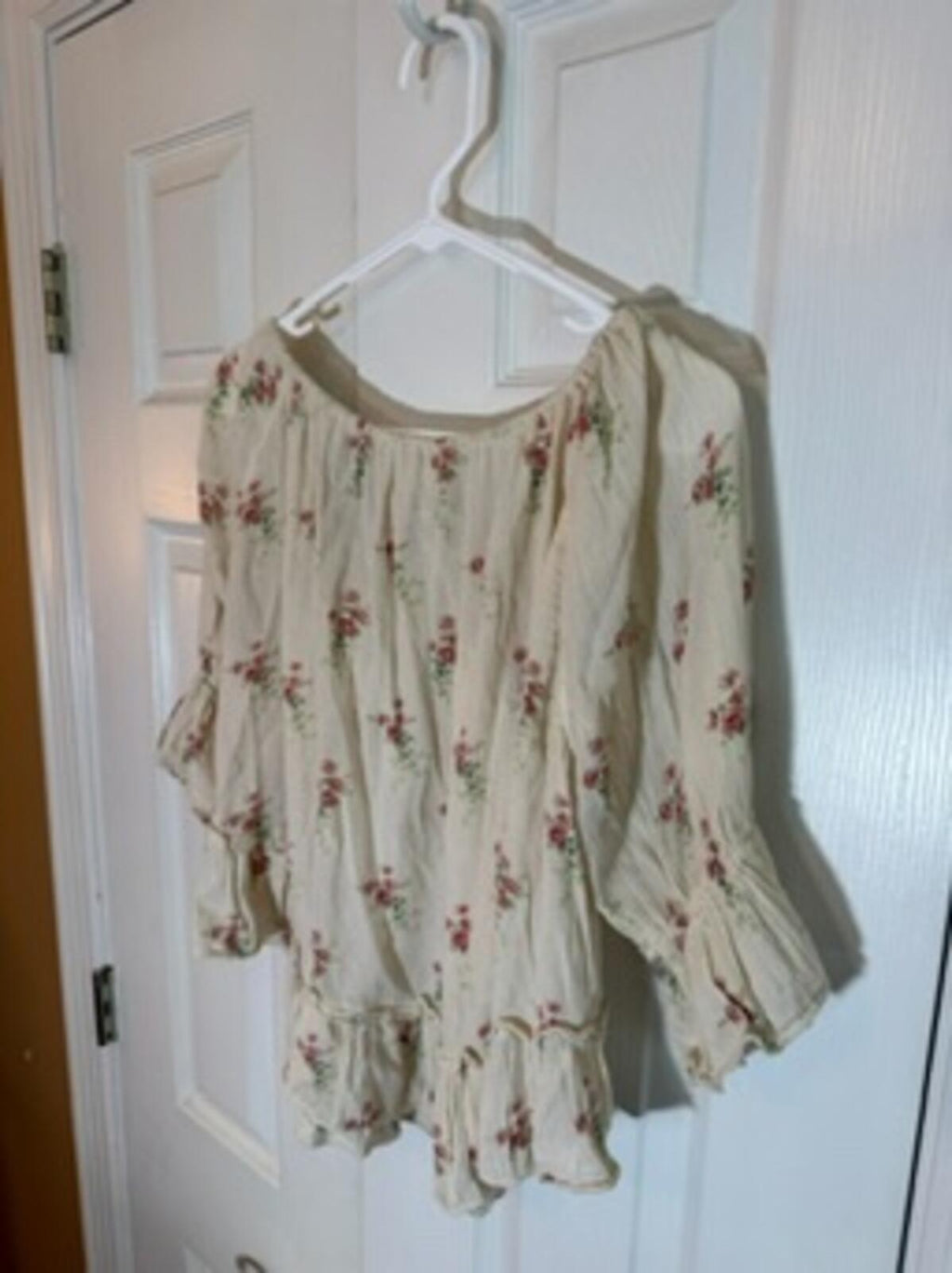 Denim & Supply Ralph Lauren Floral Peasant Blouse XS Cream