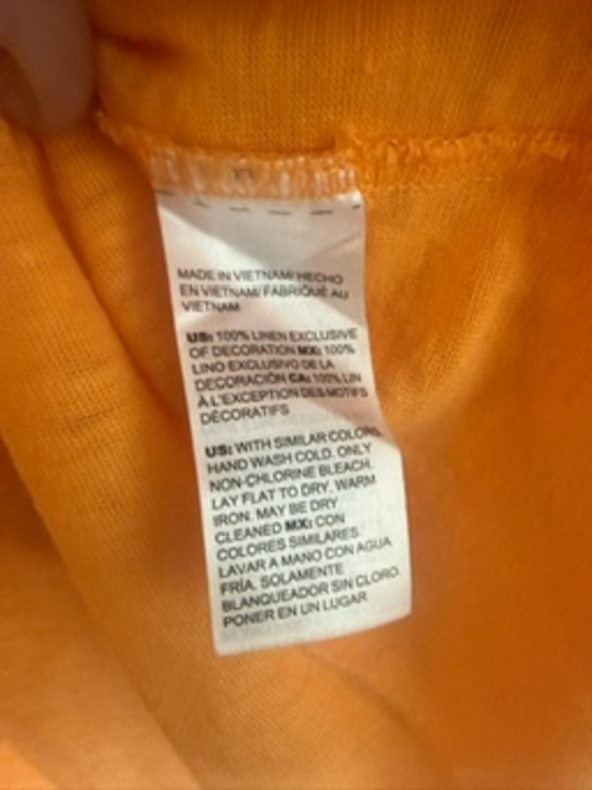 Chico’s Linen Blend Orange Ruffle Sleeve Top Women’s Size 0