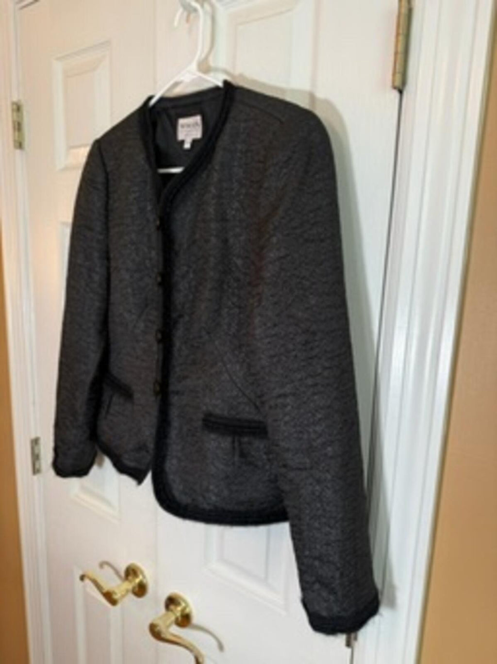 Armani Collezioni Women’s Black Textured Button Front Jacket