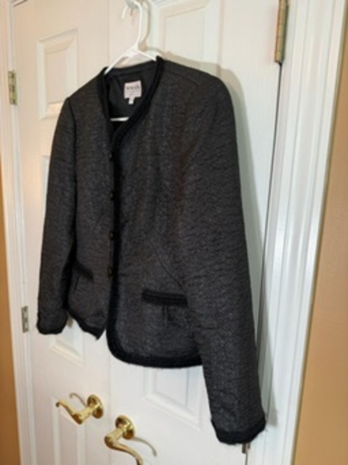 Armani Collezioni Women’s Black Textured Button Front Jacket