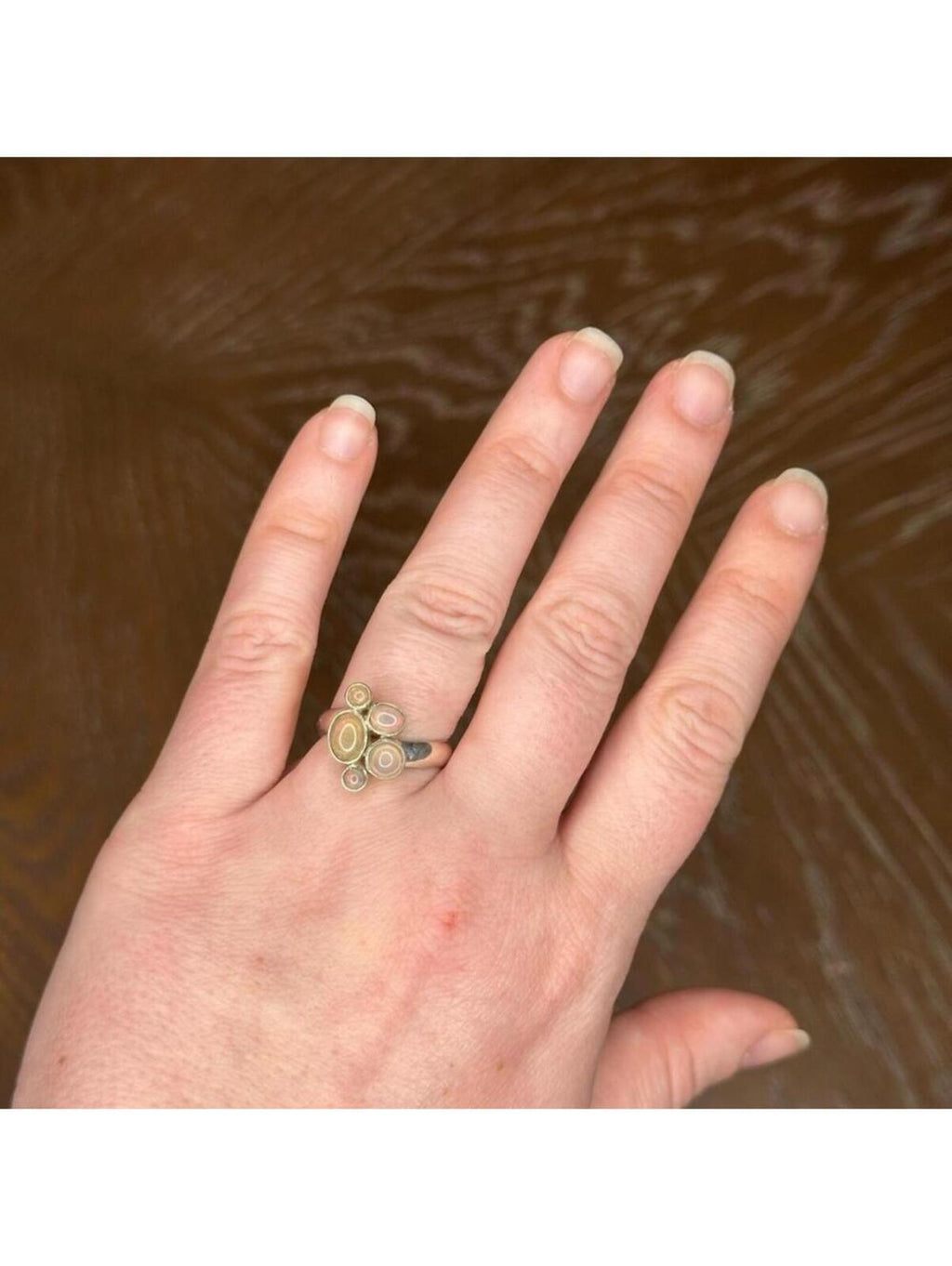 Ethiopian Opal Cluster Ring