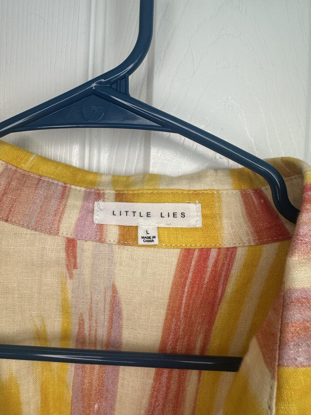 Little Lies Linen Jumpsuit with Tie Waist, Size L