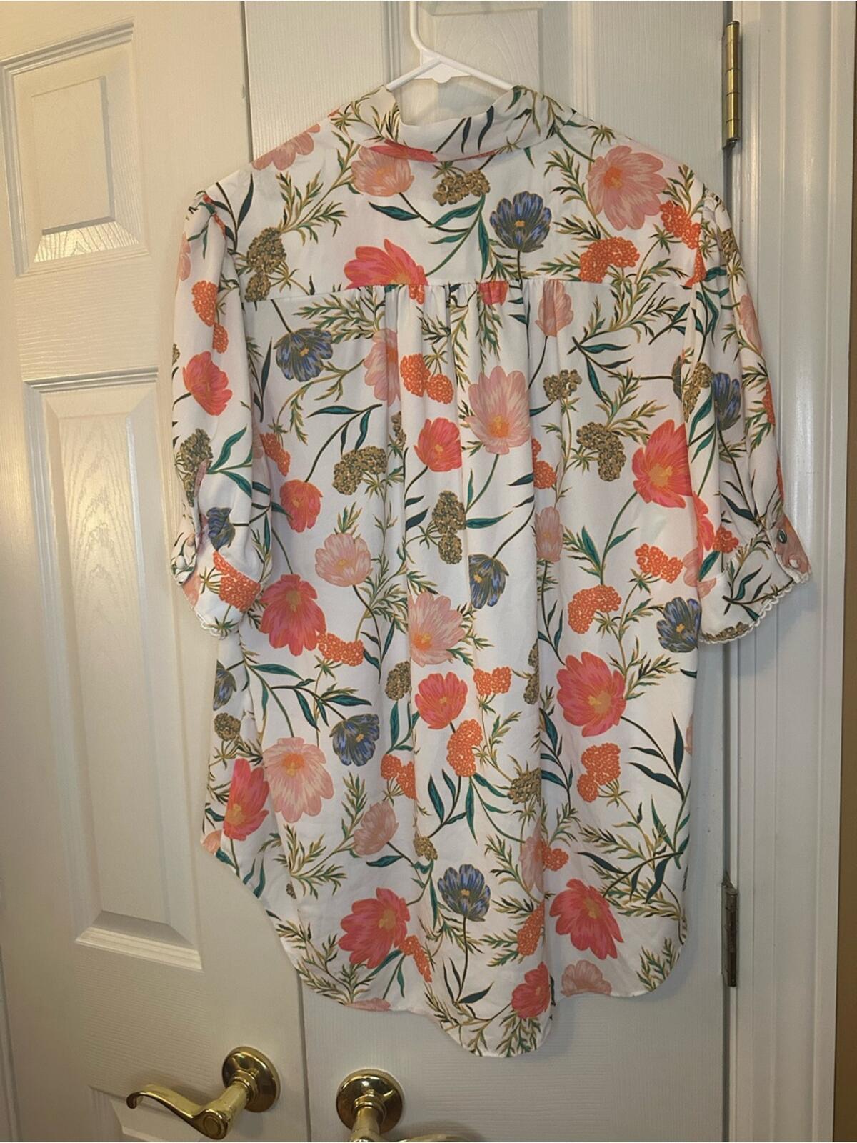 Kate Spade Floral Tie-Neck Blouse