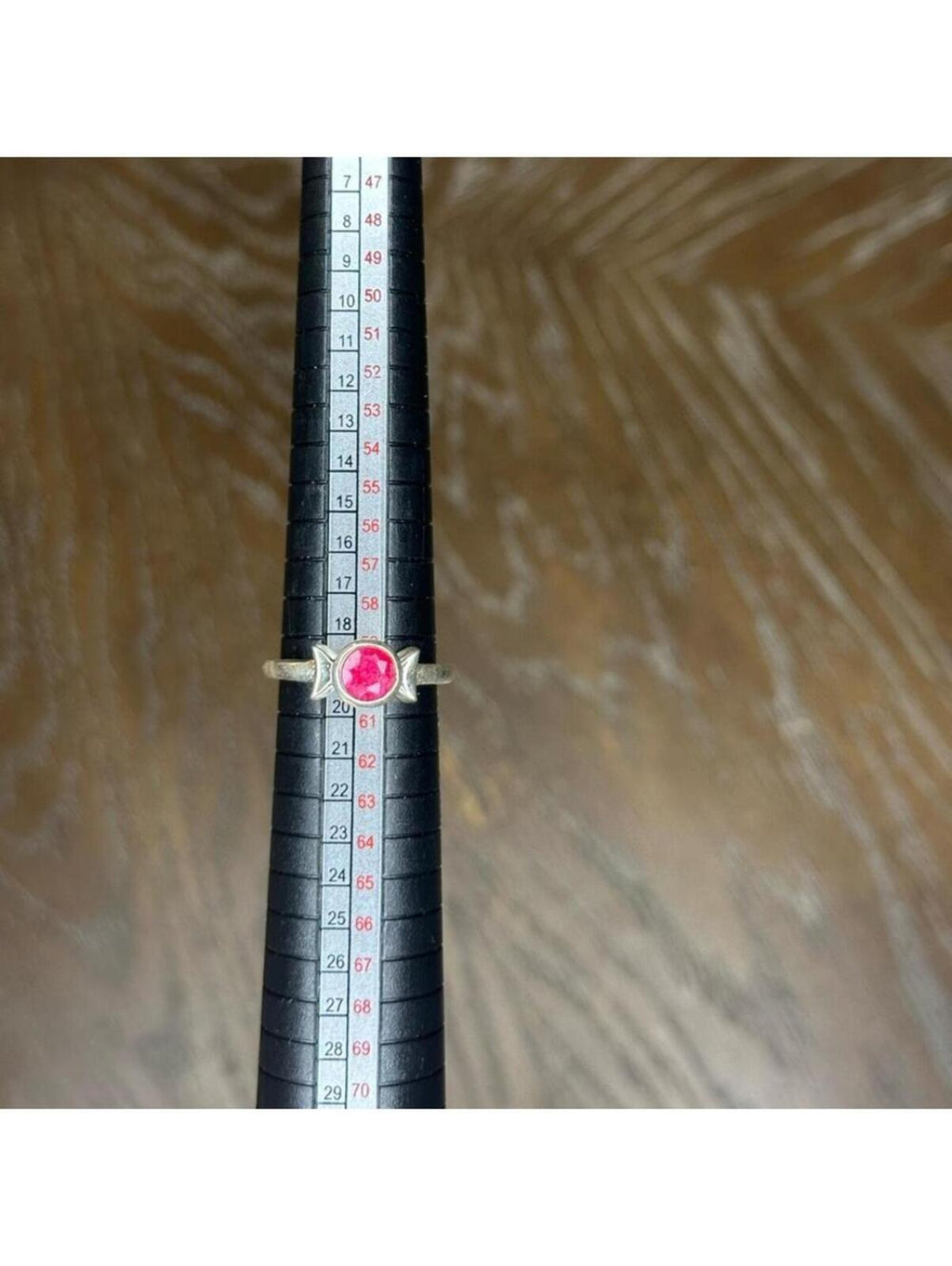 Ruby and sterling silver ring