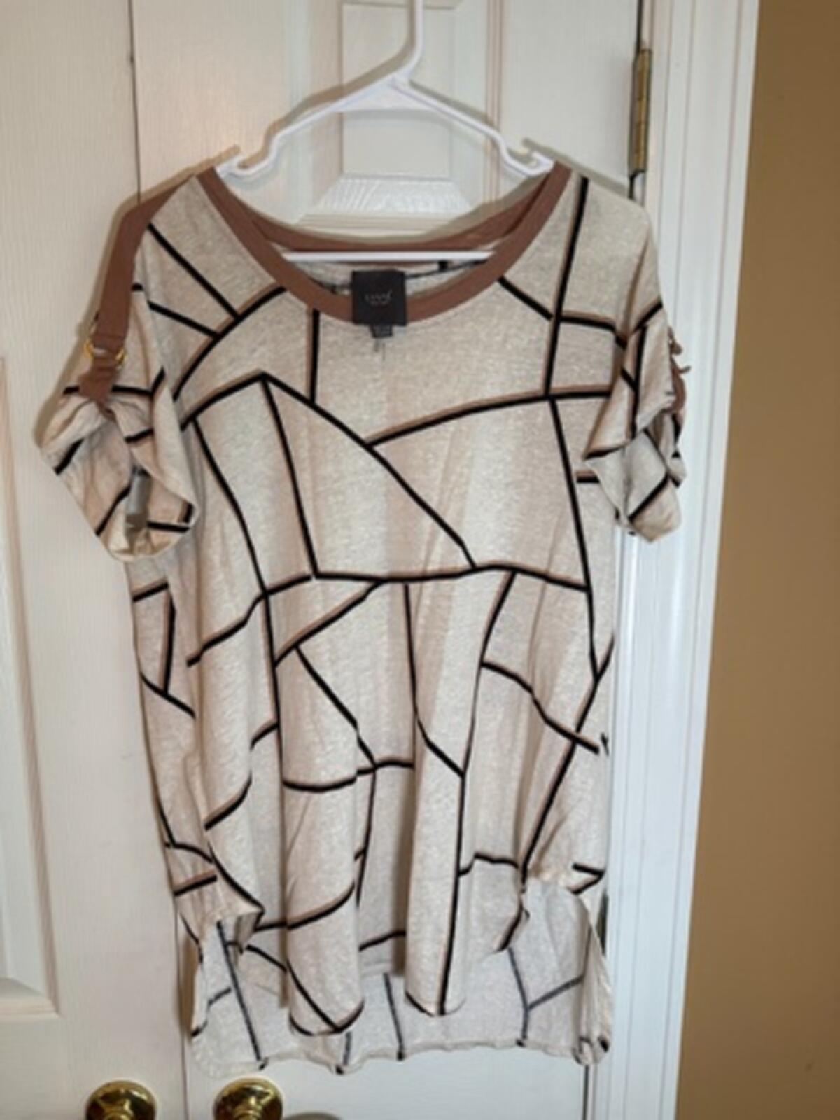 Lysse New York Women’s Medium Linen Blend Geometric Print M