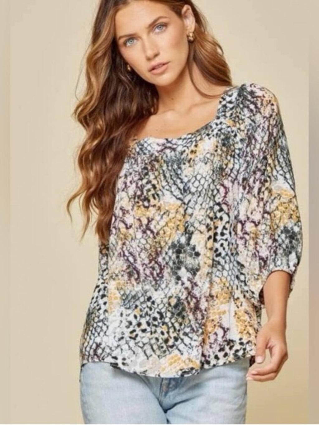 Savanna Jane Snake-Print Blouse