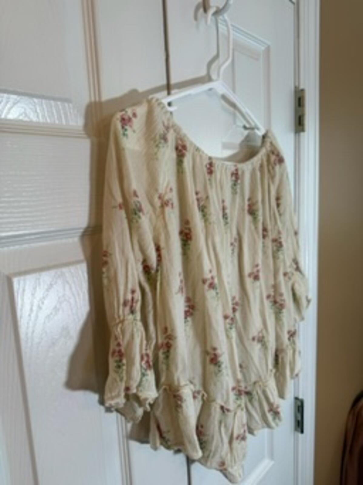 Denim & Supply Ralph Lauren Floral Peasant Blouse XS Cream
