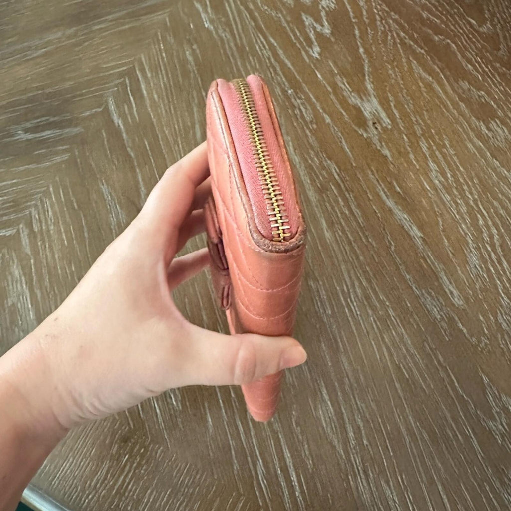 Miu Miu Quilted Bow Zip Wallet
