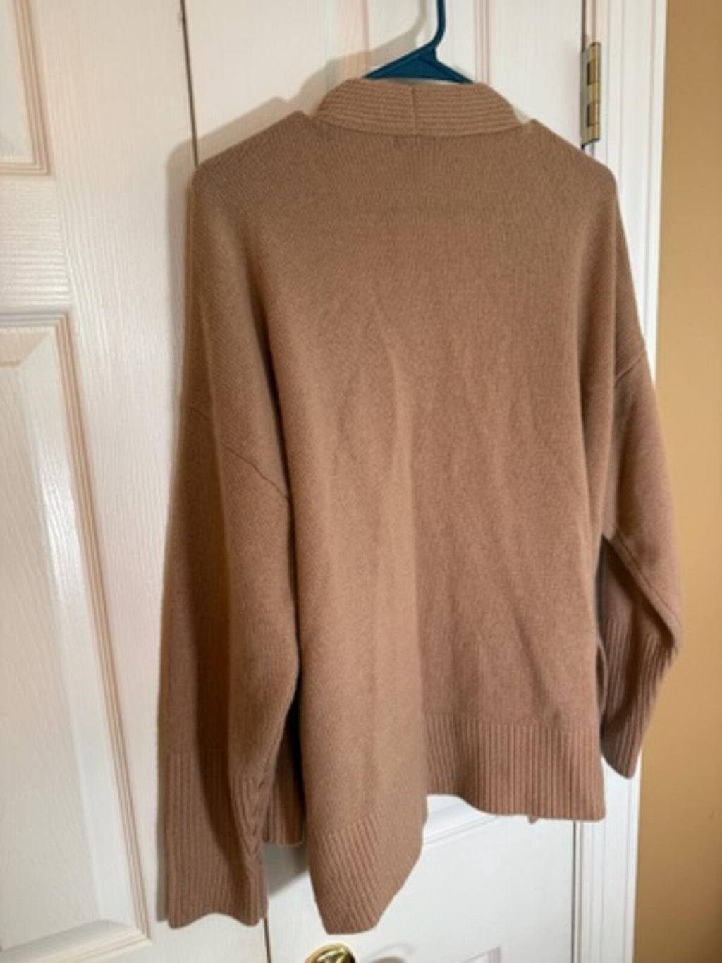 Quince 100% Cashmere Open Front Cardigan Sweater Women’s Large Camel Tan Relaxed