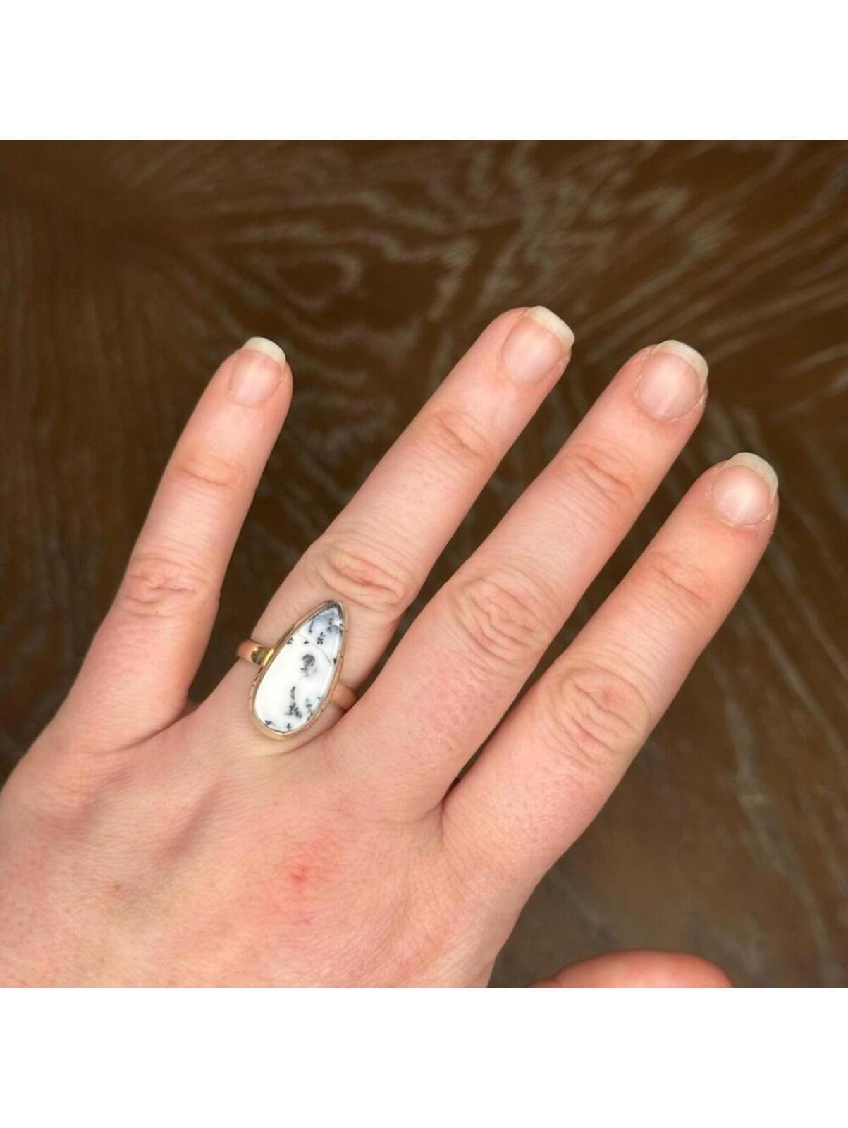 Dendritic Opal and Sterling silver ring