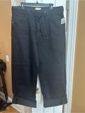 Free People Black Wide Leg Belted Jeans