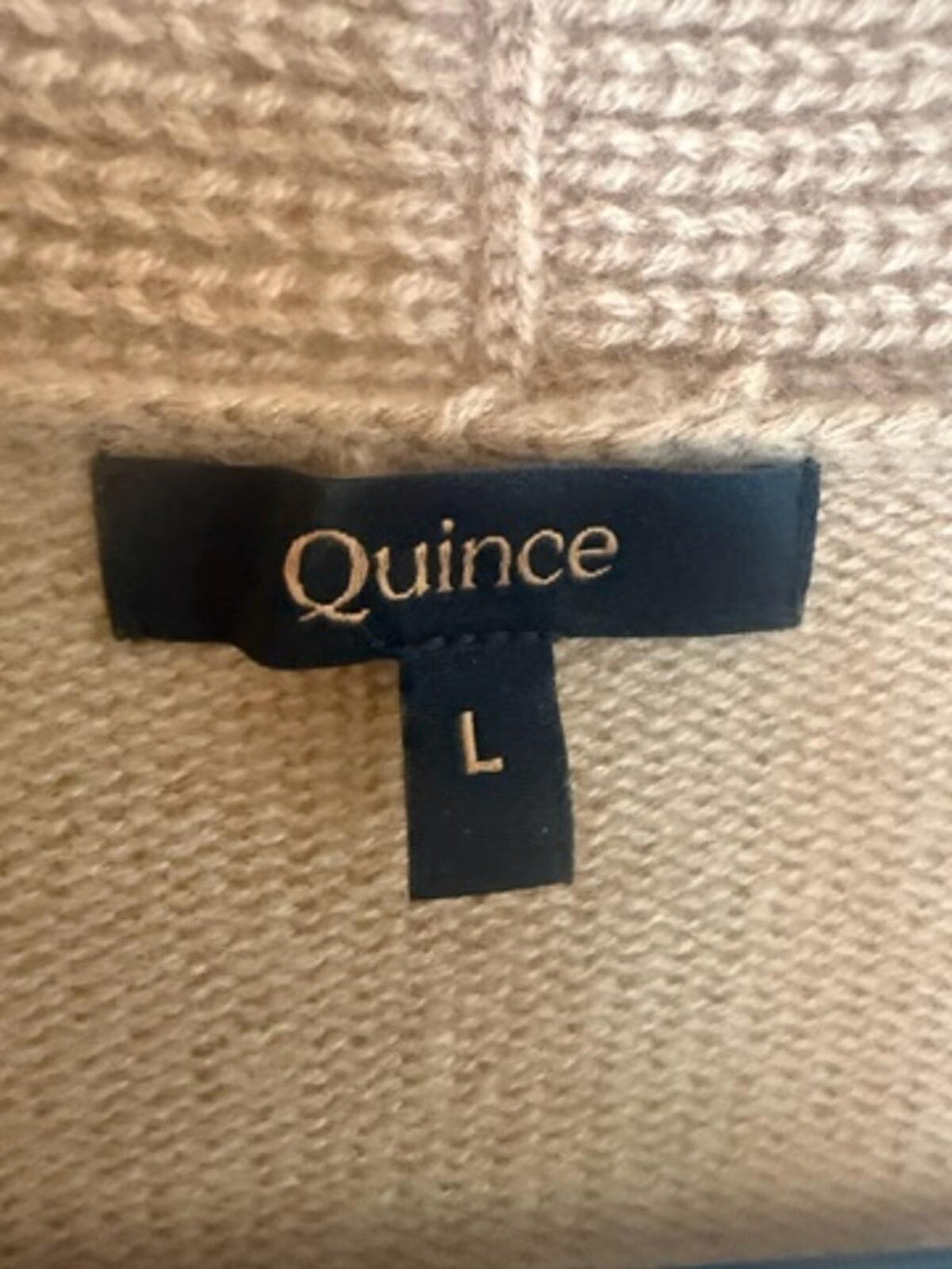 Quince 100% Cashmere Open Front Cardigan Sweater Women’s Large Camel Tan Relaxed