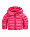 Polo Ralph Lauren Girls Pink Puffer Jacket Size S (7)