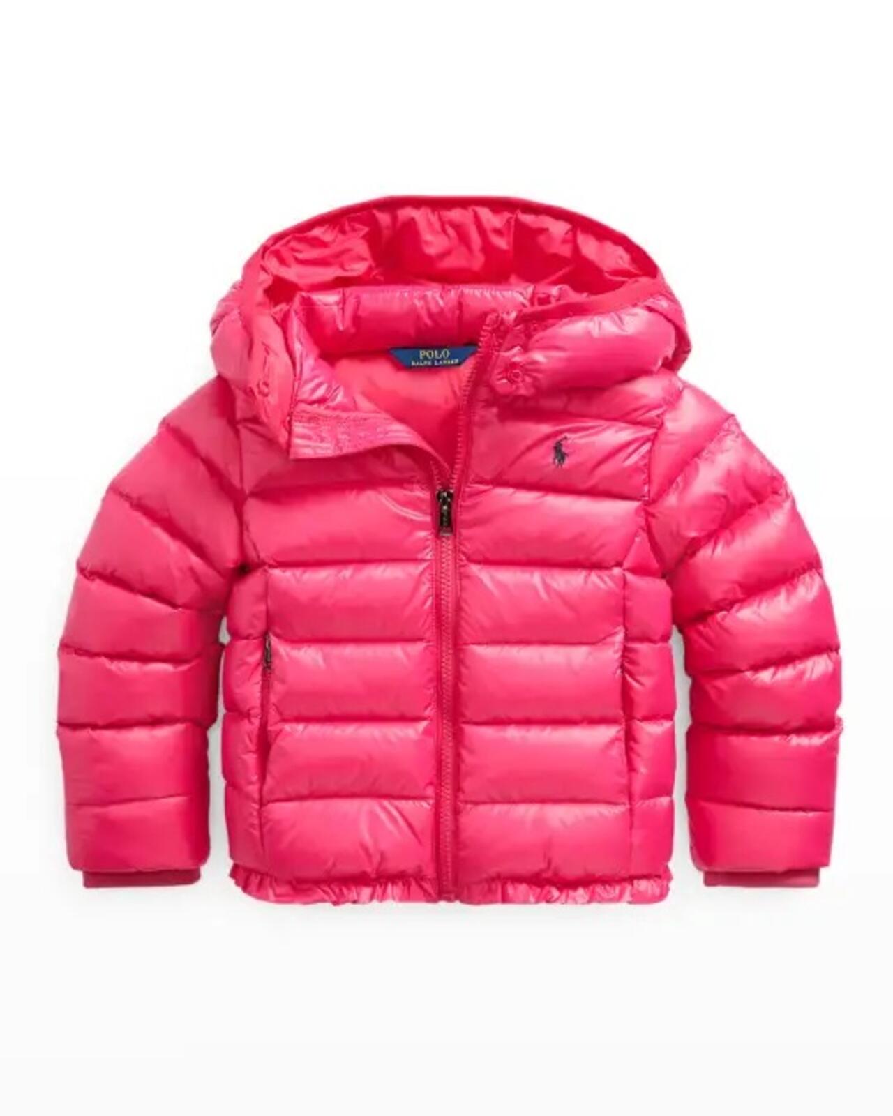 Polo Ralph Lauren Girls Pink Puffer Jacket Size S (7)