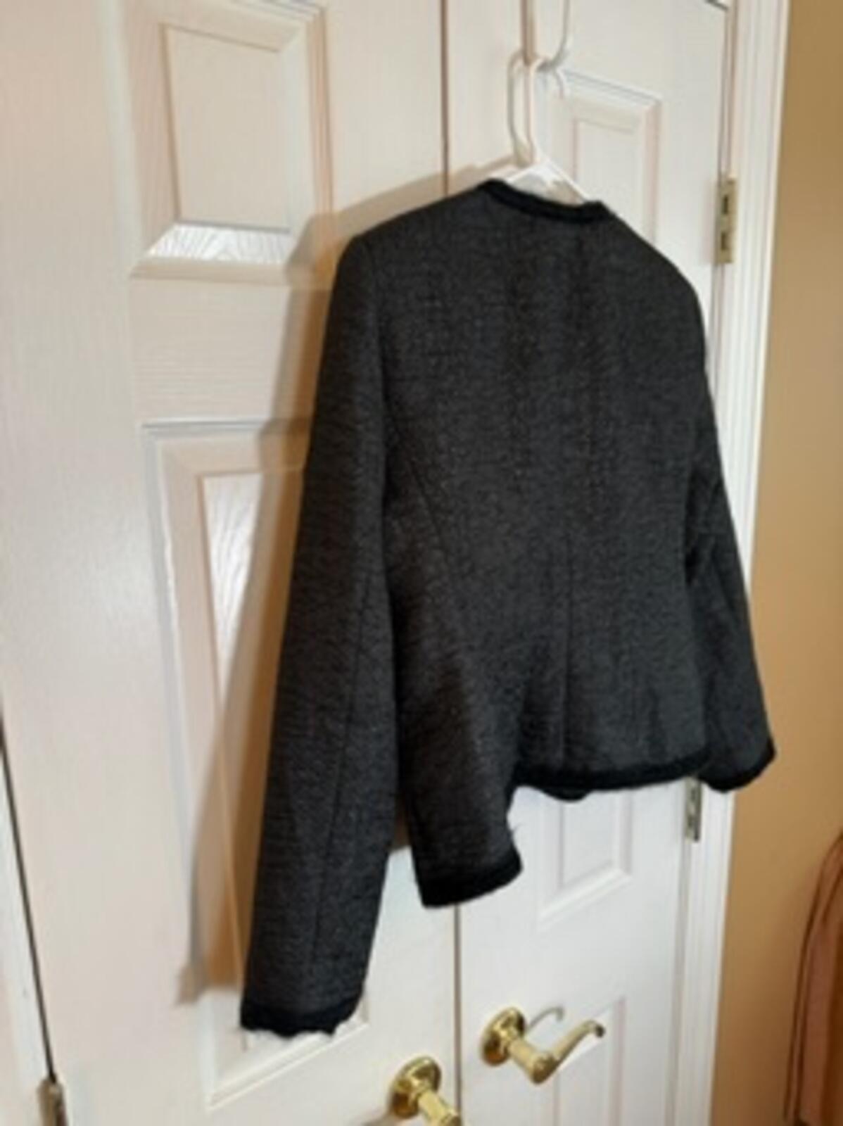 Armani Collezioni Women’s Black Textured Button Front Jacket