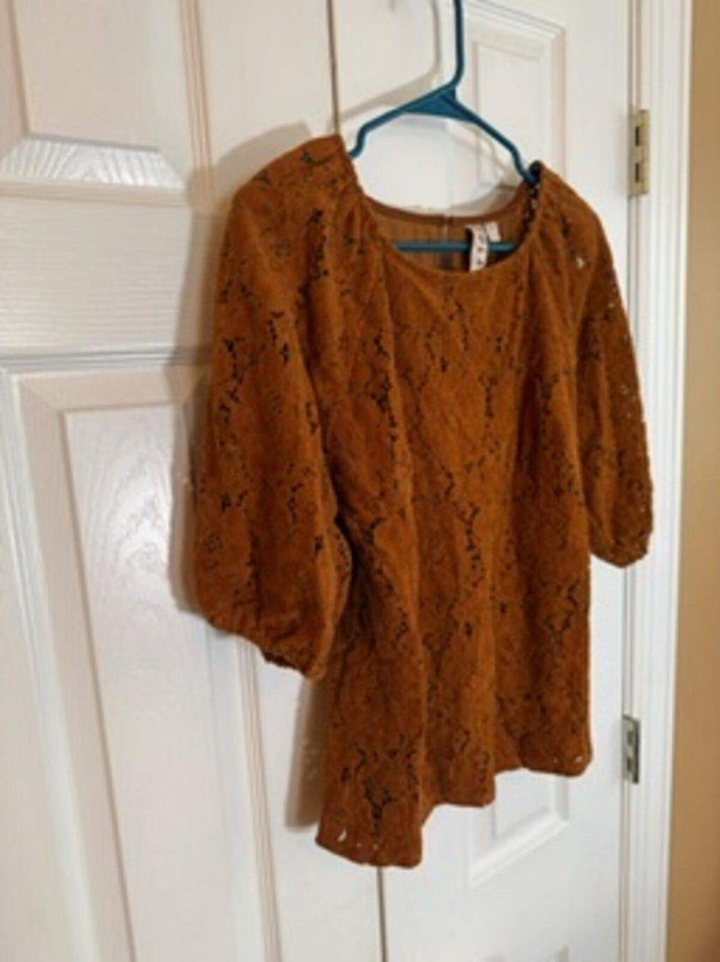 Dolan Left Coast Collection Women’s Lace Peplum Blouse Brown