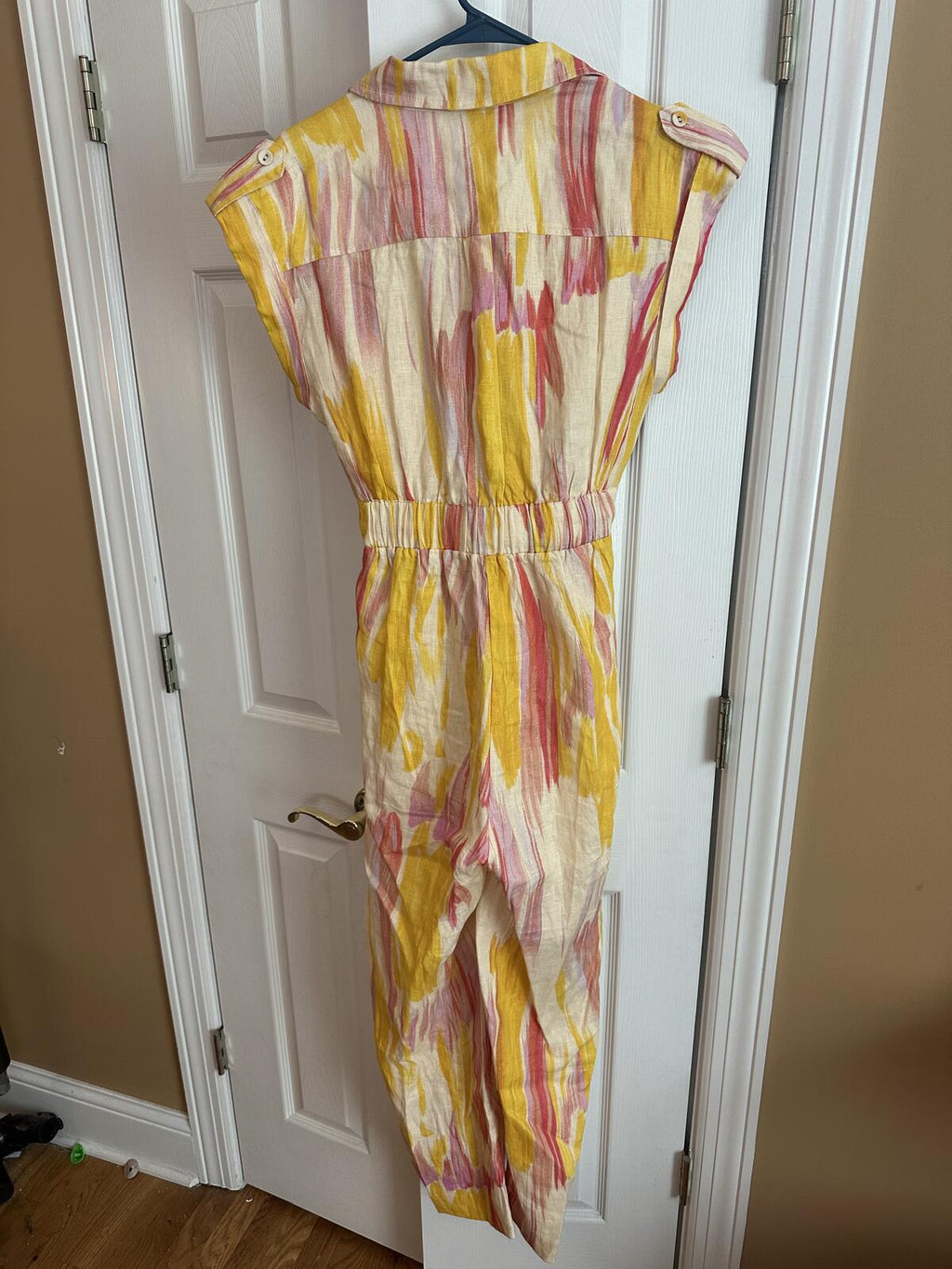 Little Lies Linen Jumpsuit with Tie Waist, Size L