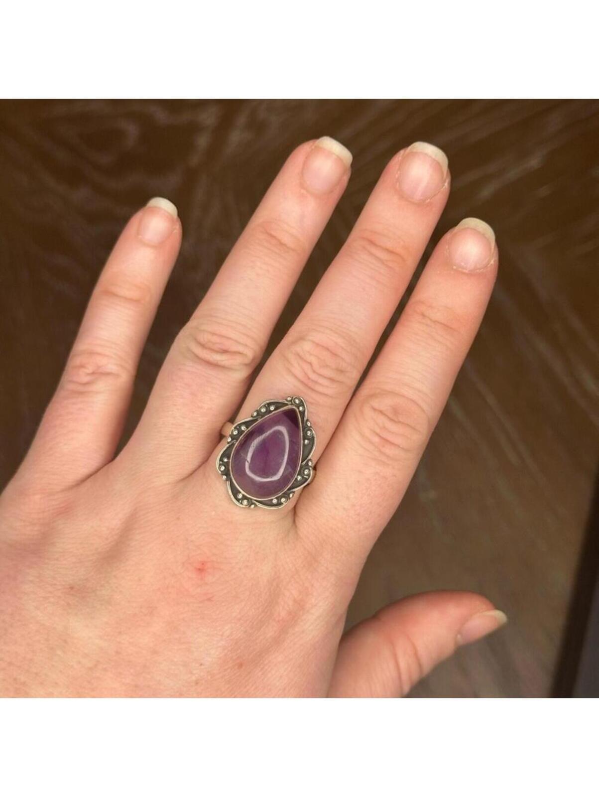 Amethyst and Sterling Silver Ring