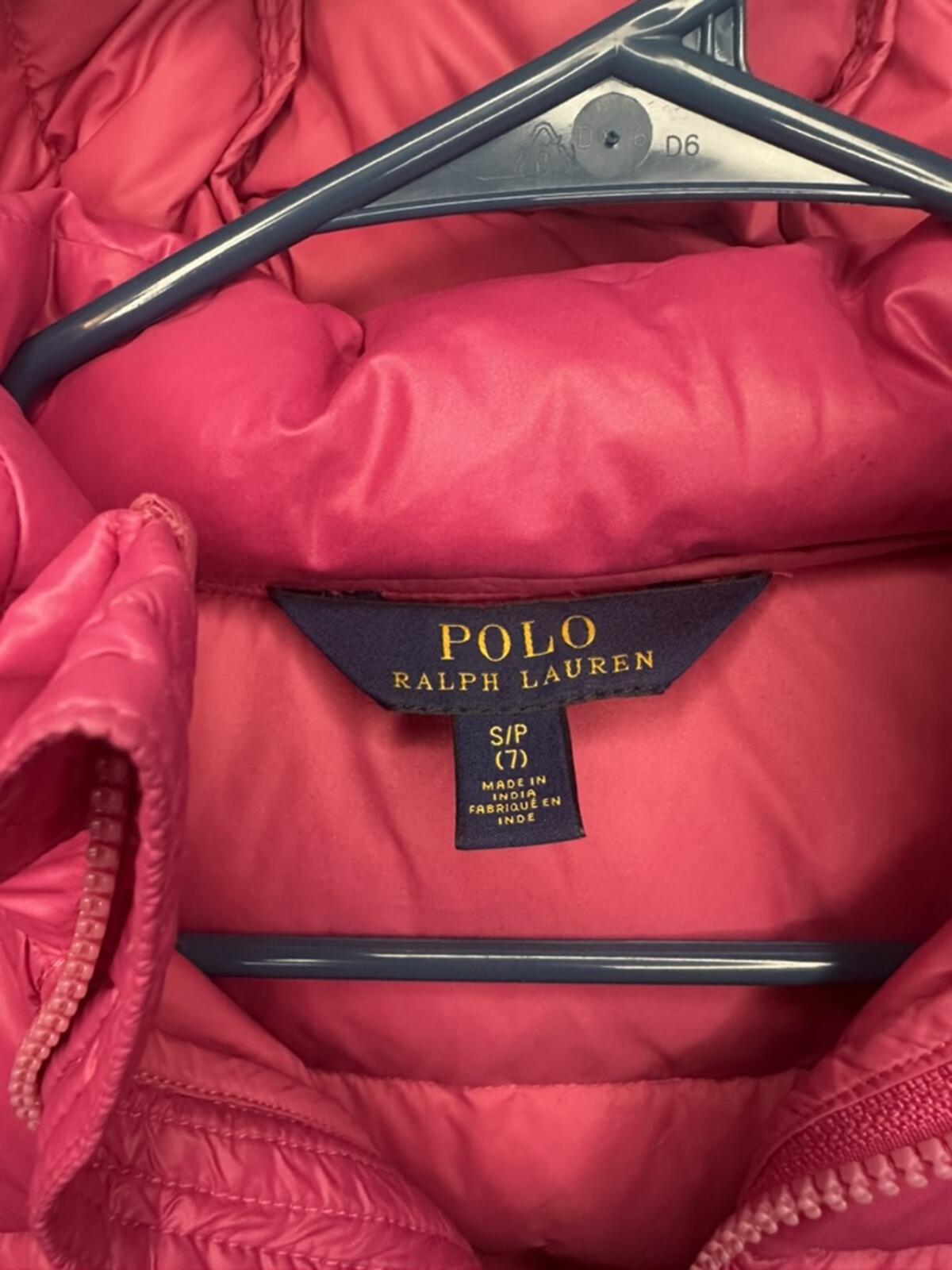 Polo Ralph Lauren Girls Pink Puffer Jacket Size S (7)