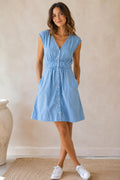 Madewell Chambray Button Front Midi Dress Women’s Size 2