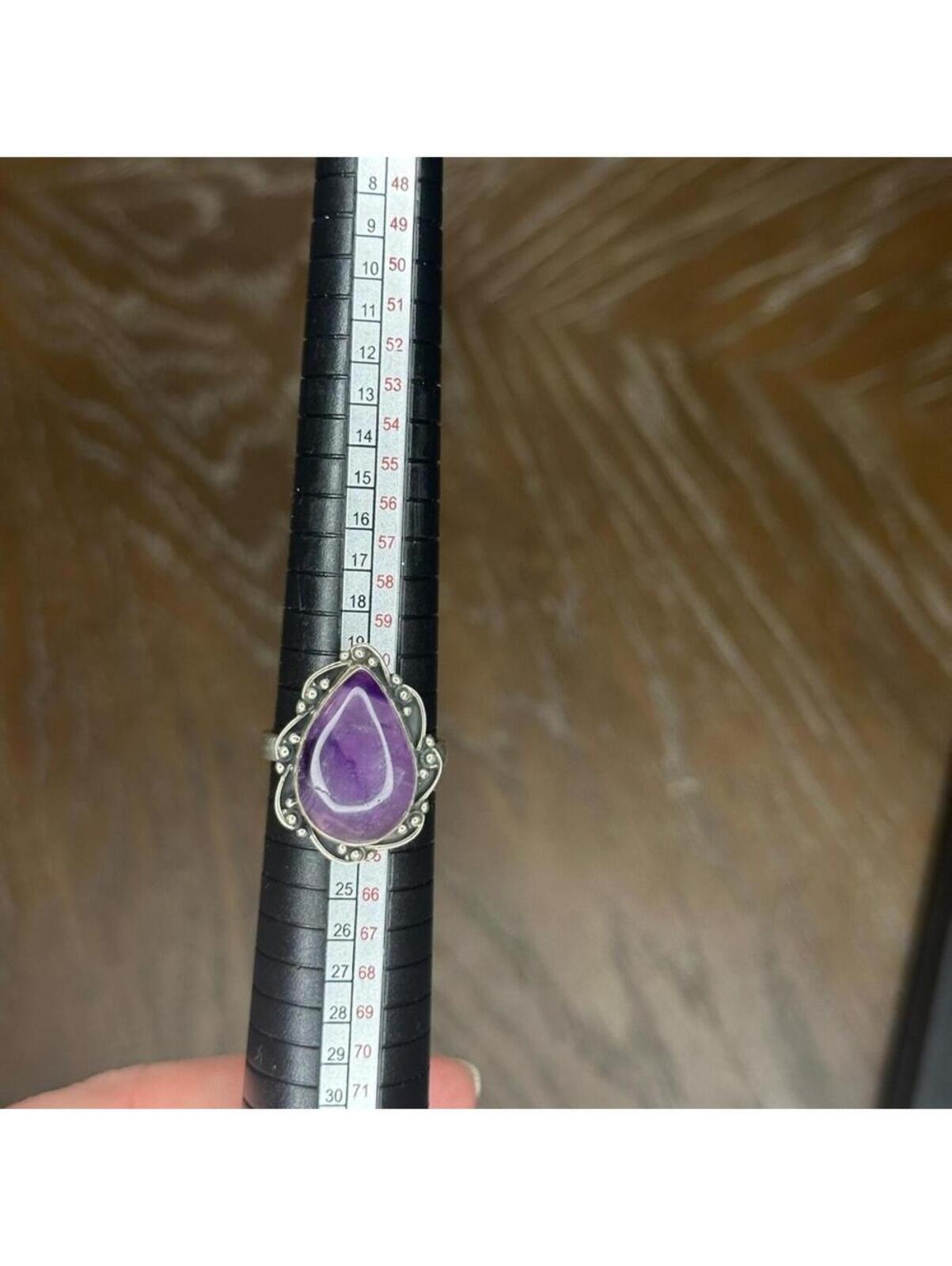 Amethyst and Sterling Silver Ring