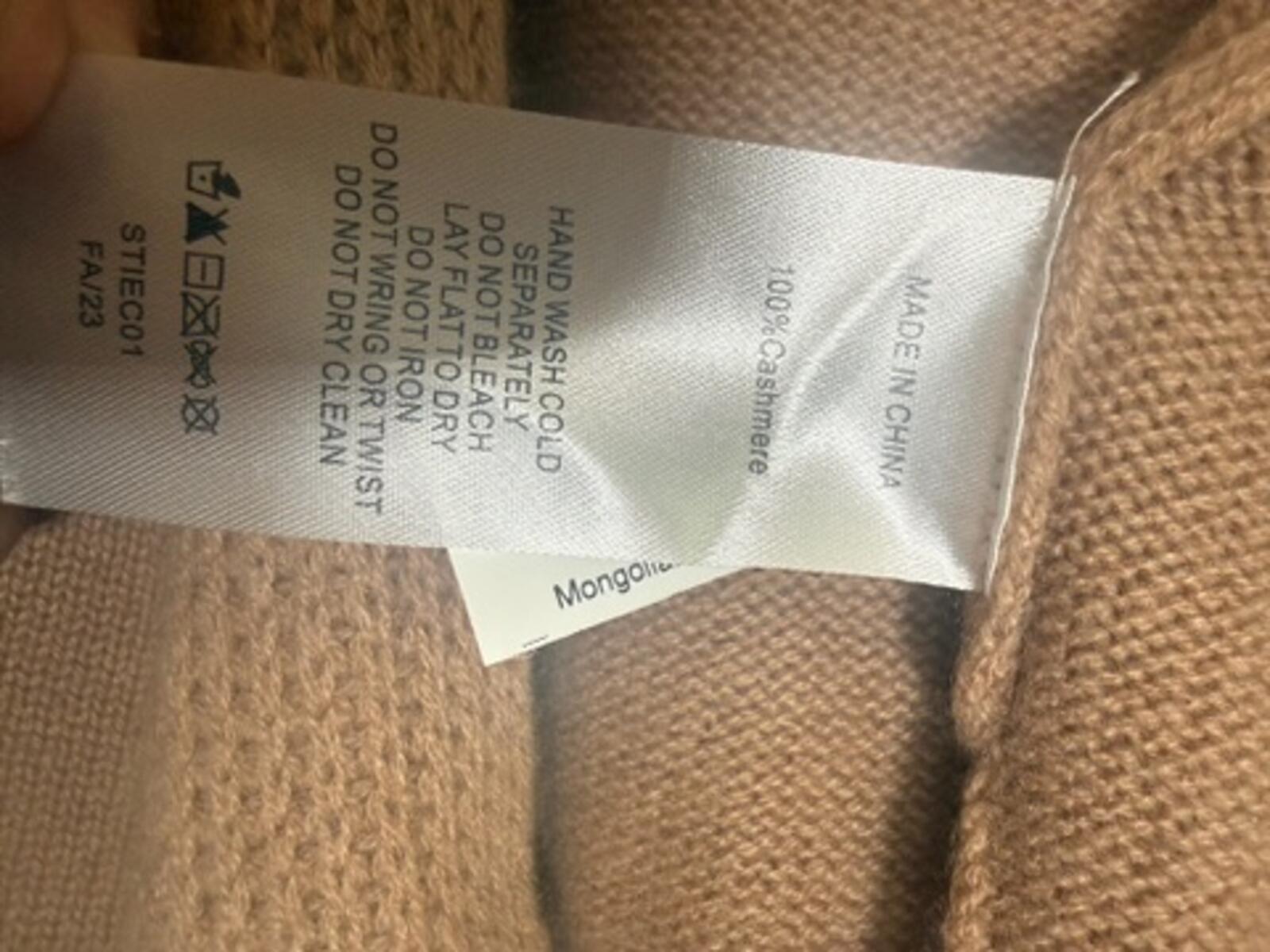 Quince 100% Cashmere Open Front Cardigan Sweater Women’s Large Camel Tan Relaxed