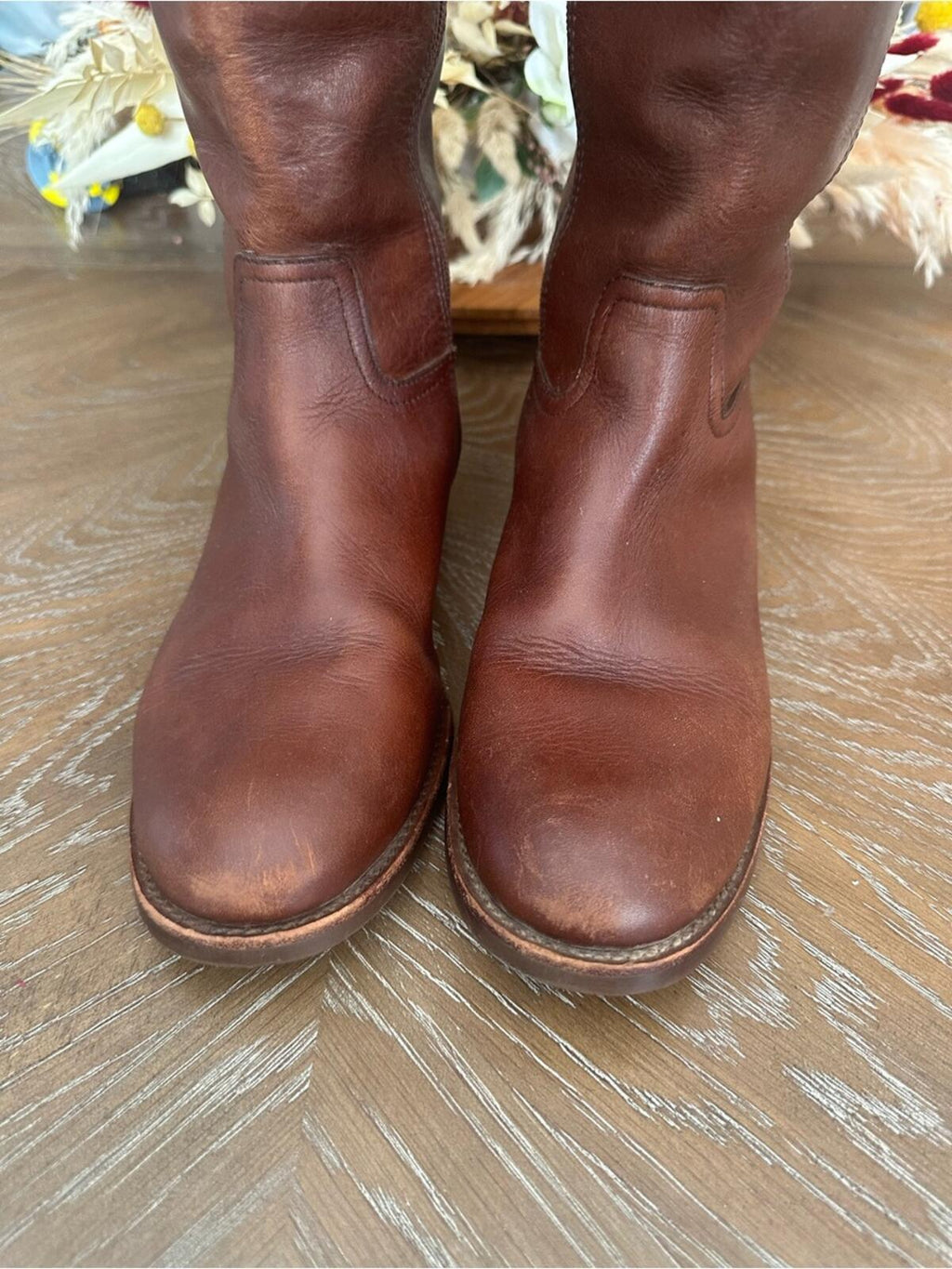 Tory Burch Kiernan Brown Leather Riding Boots