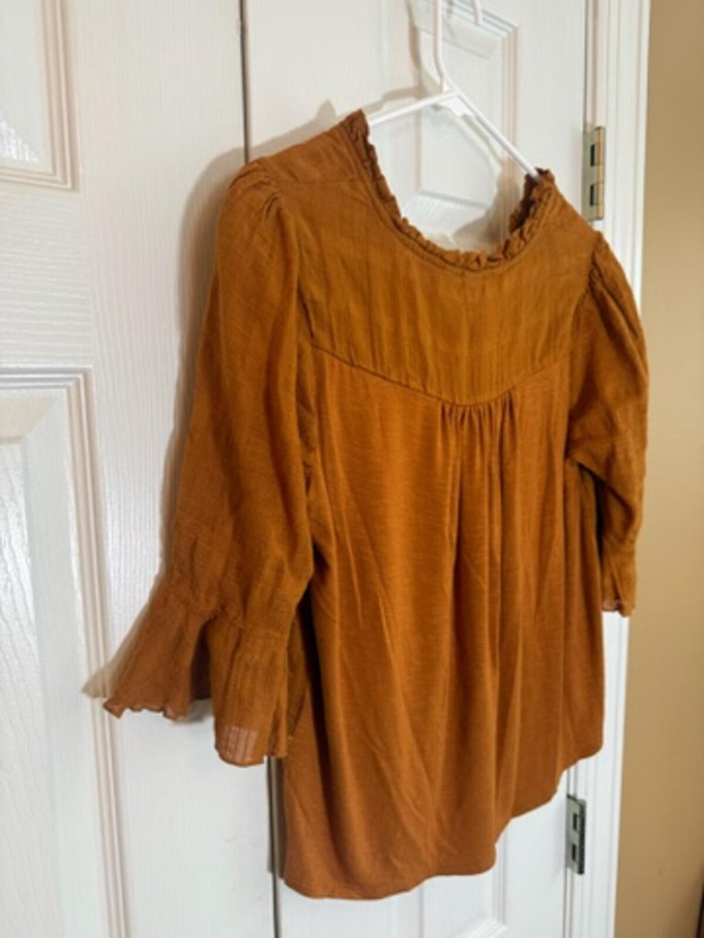 Dolan Rust Brown Textured Blouse XS