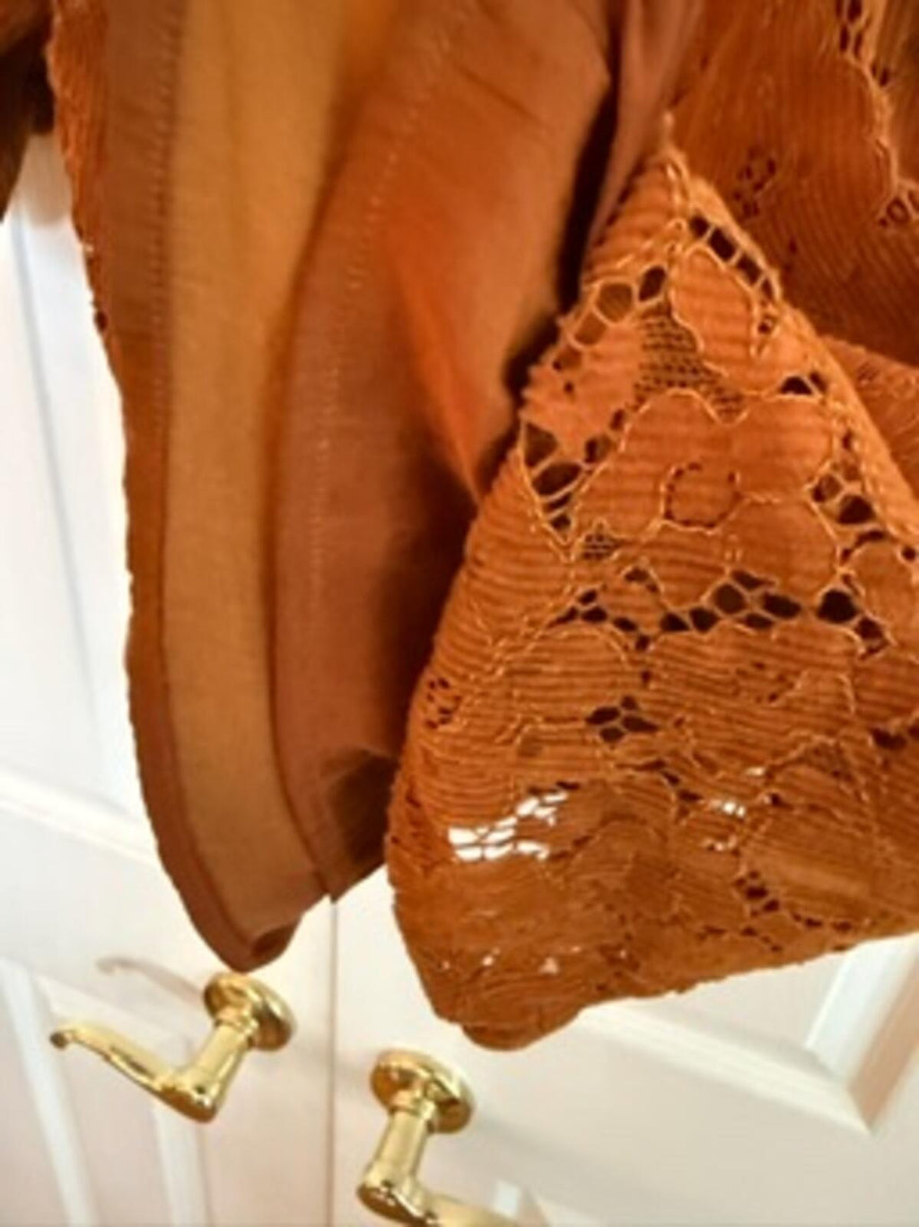 Dolan Left Coast Collection Women’s Lace Peplum Blouse Brown