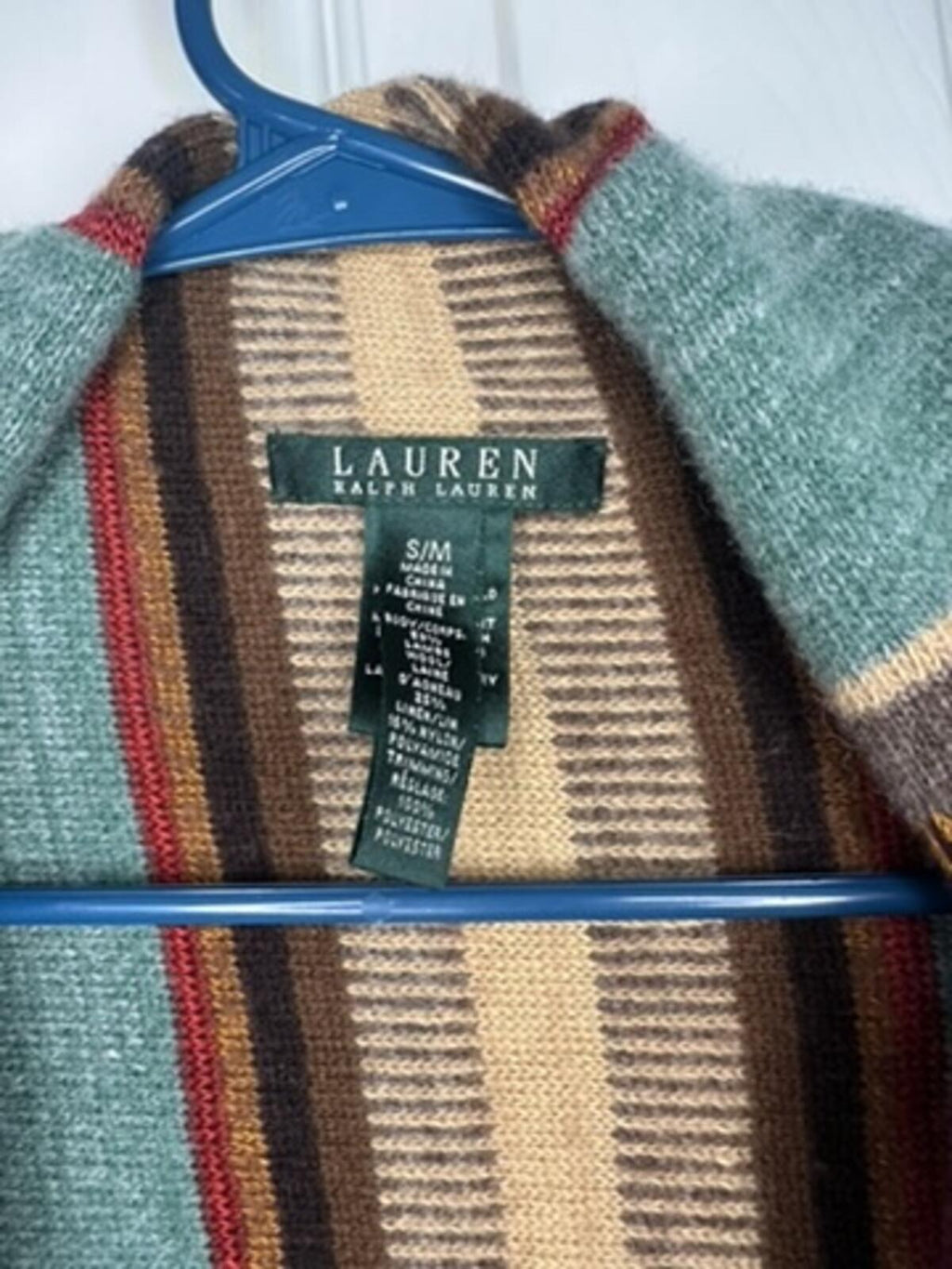 Lauren Ralph Lauren Striped Knit Cardigan Sweater S/M
