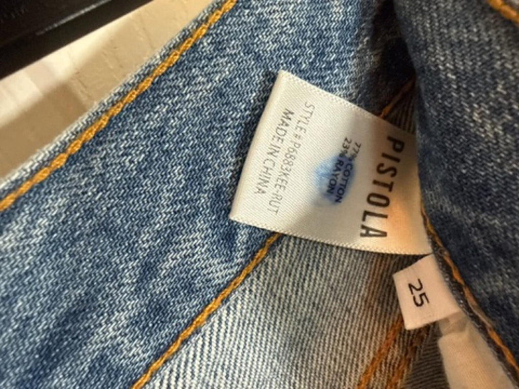 Pistola Women's Size 25 Light Wash Distressed Straight Leg
