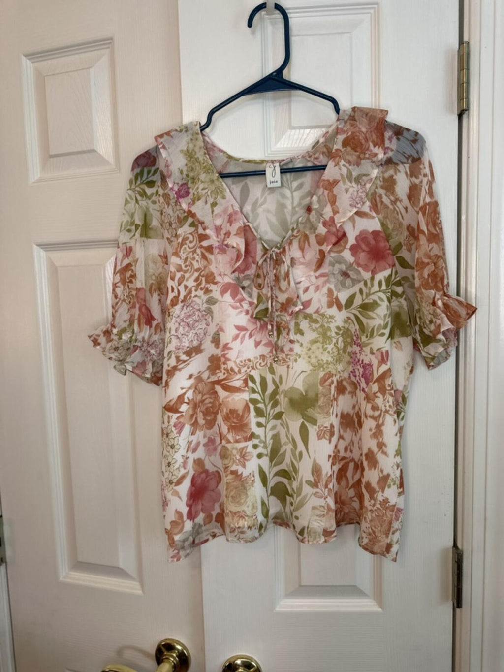 Joie Floral Print Sheer Polyester Blouse Size S/P