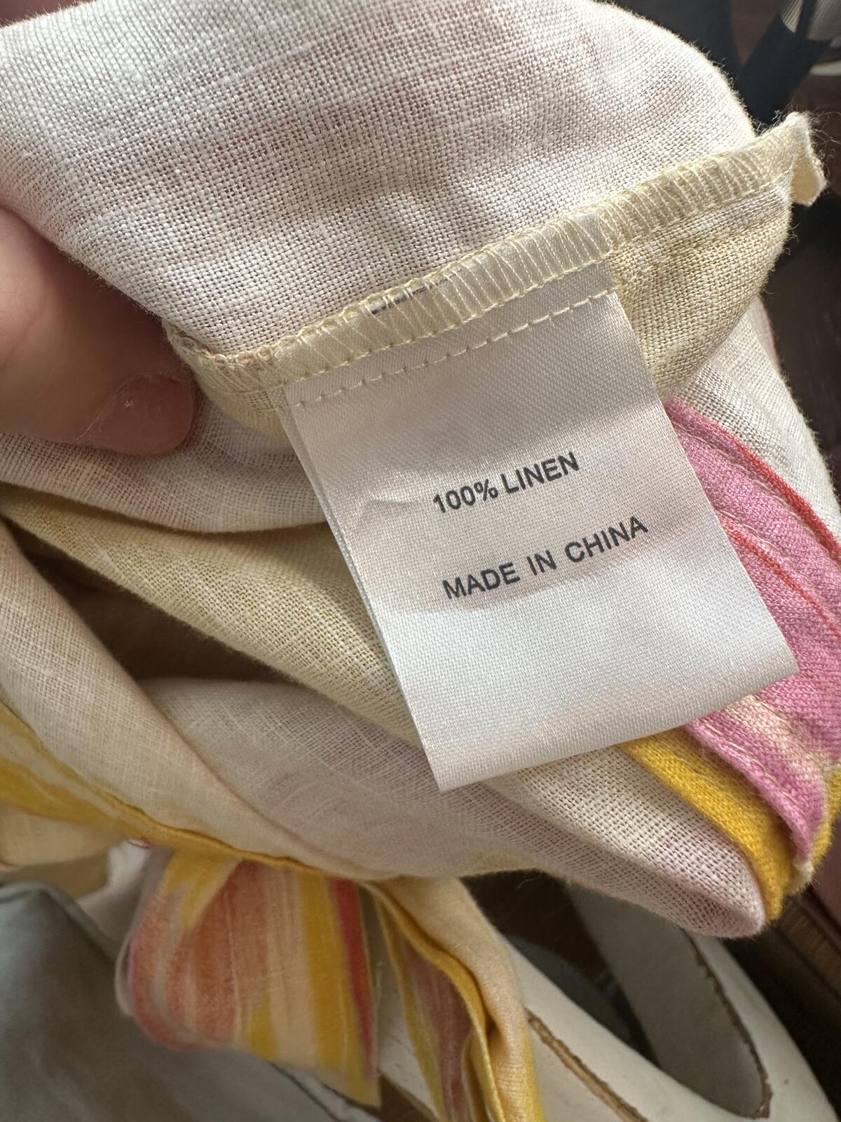 Little Lies Linen Jumpsuit with Tie Waist, Size L