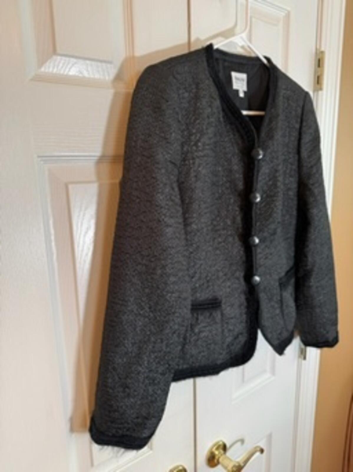 Armani Collezioni Women’s Black Textured Button Front Jacket
