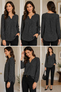 Joie Black Lightweight and White Patterned Blouse XS