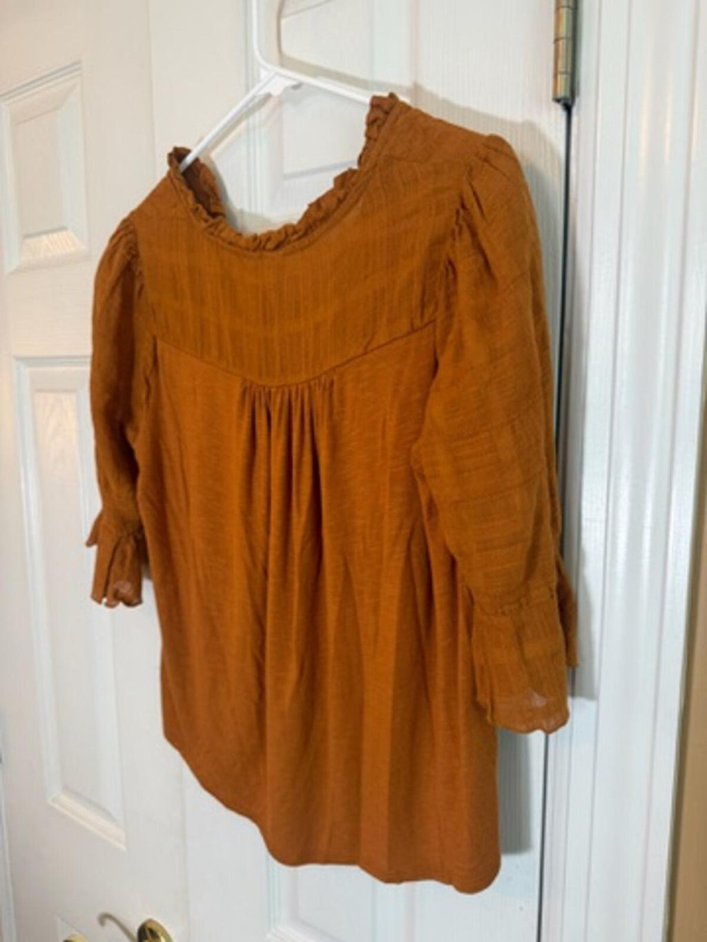 Dolan Rust Brown Textured Blouse XS