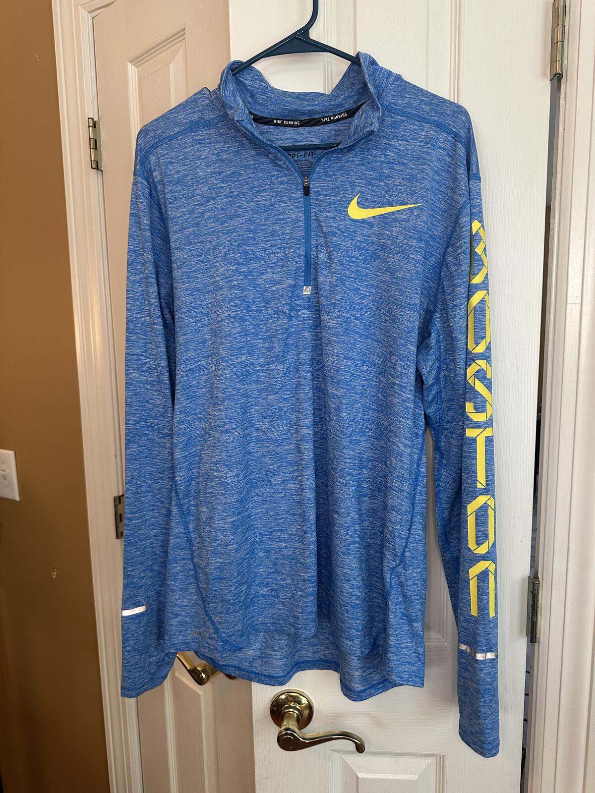 Nike Boston Marathon Dri-FIT Blue Running Long Sleeve Size L